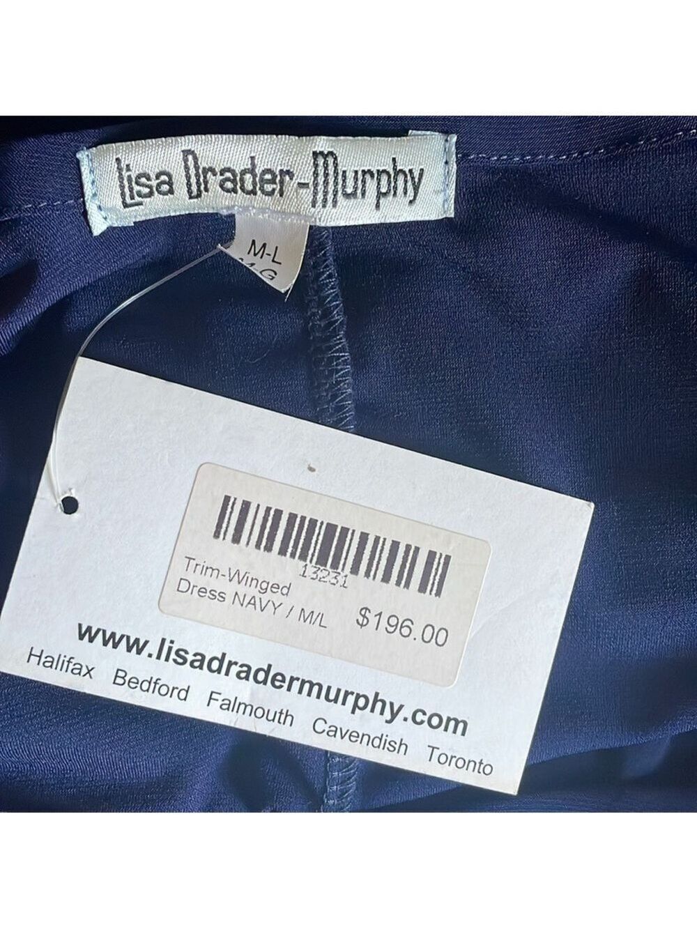 RARE Deep Blue Dress with Transparent Hem w/Stole from Legendary 🇨🇦 Designer! - Picture 12 of 13